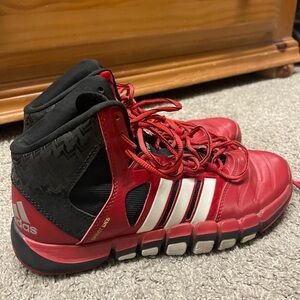 Adidas Red and Black Sneakers High-Top Design